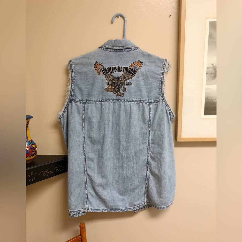 Harley Davidson Sleeveless Button-Down Shirt